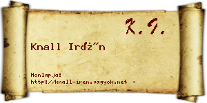 Knall Irén névjegykártya